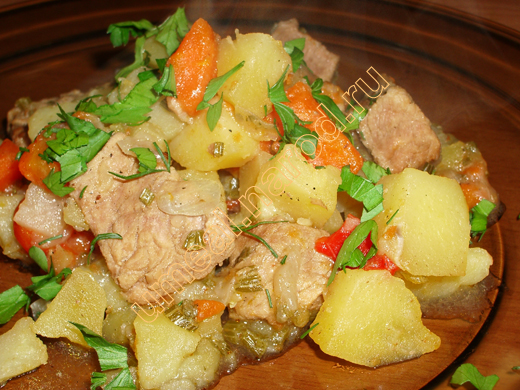 Картофель тушеный с мясом рецепт